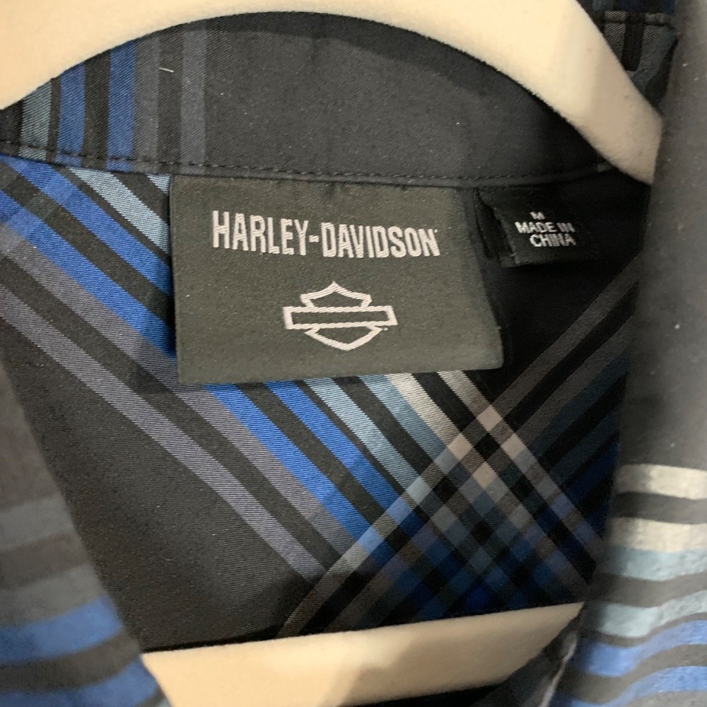 Harley-Davidson The Bagger Long Sleeve Shirt in black plaid. Size M - Picture 3 of 12